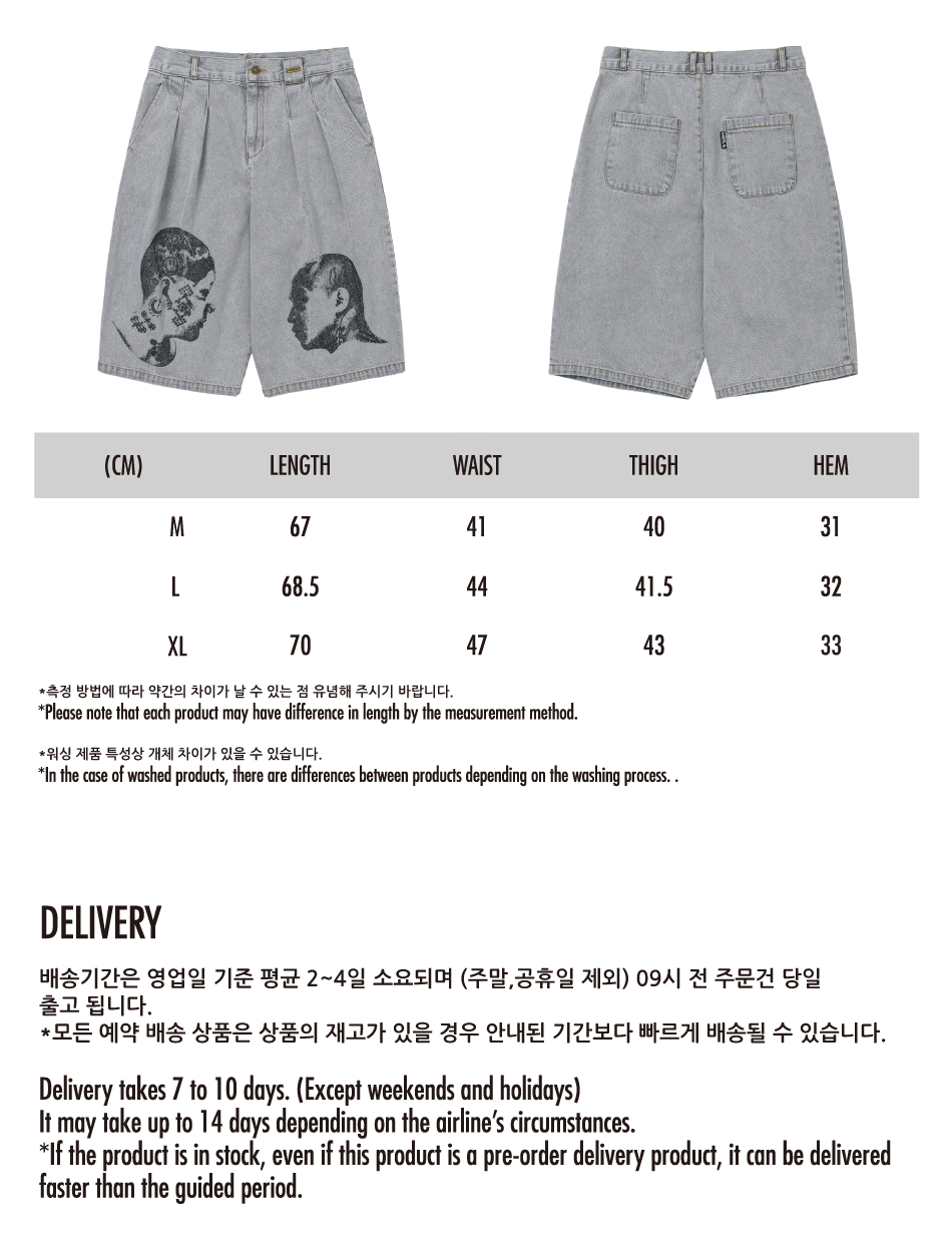 AJOBYAJO DHM MUIL Washed Denim Bermuda Shorts