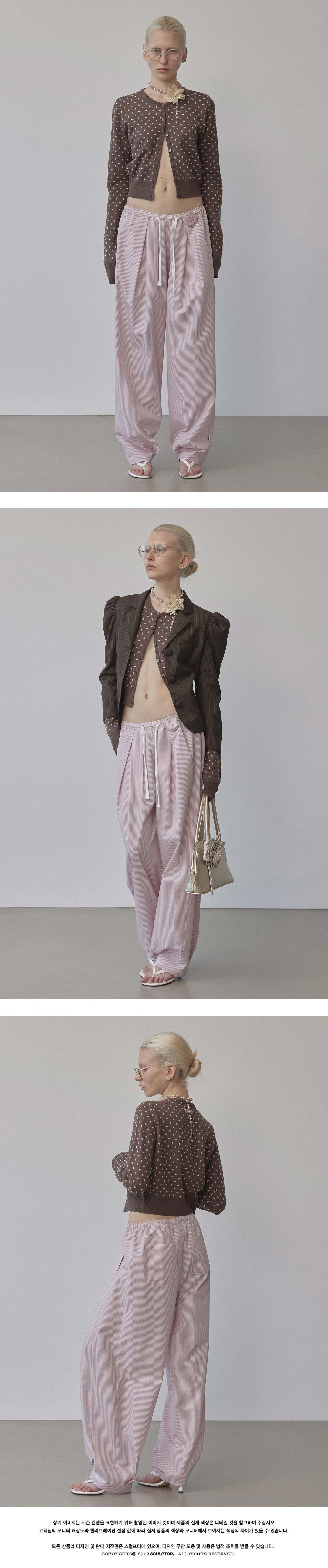 ★SCULPTOR★ Bed To Go Pintuck Pants Pink Stripe SC25S415PK SCULPTOR Bed To Go Pintuck Pants Pink Stripe