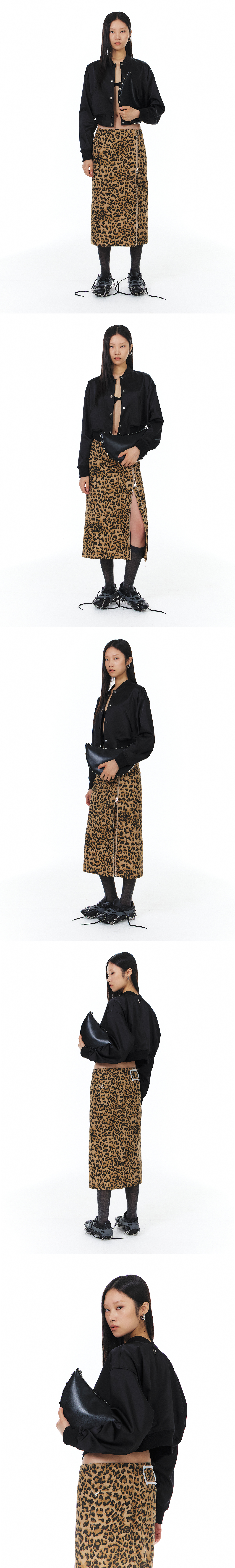 YUNSE Half Moon Stud Shoulder Bag