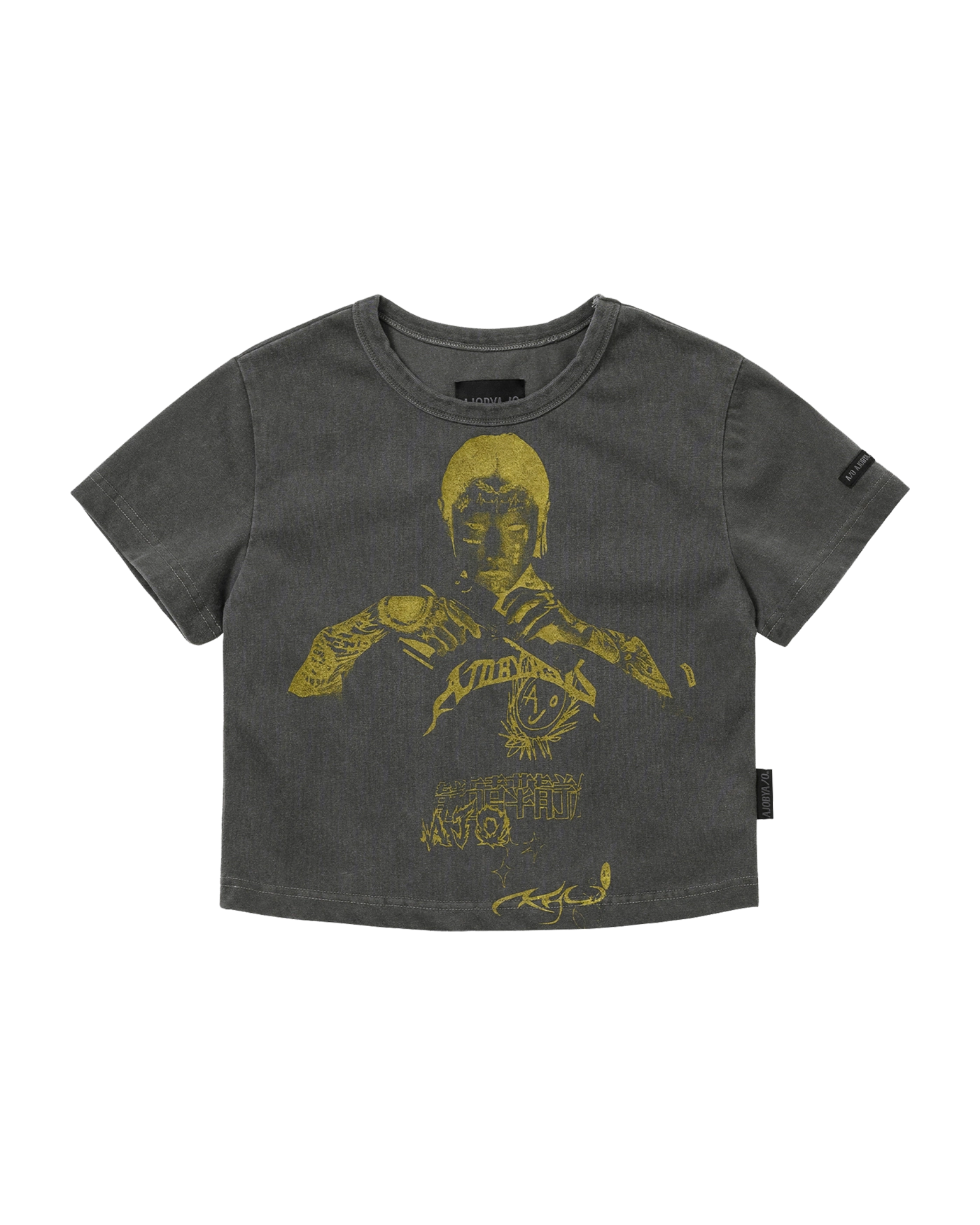 【AJO AJOBYAJO】25SS★ Pseudo Knight Cropped T-Shirt AJO AJOBYAJO】25SS☆ Pseudo Knight Cropped T-Shirt
