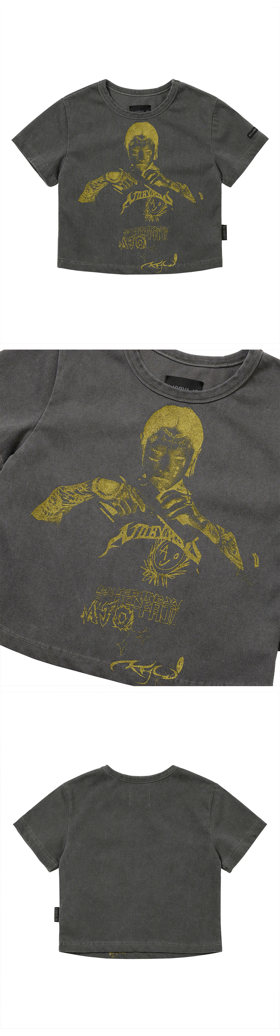 AJOBYAJO Pseudo Knight Cropped T-Shirt