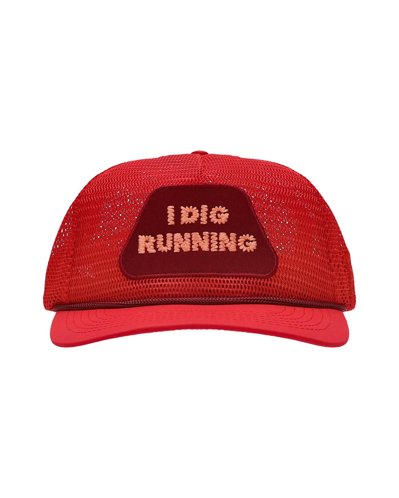 ★ALEX ZONO★ I DIG RUNNING RED MESH TRUCKER HAT RED ALEX ZONO] I DIG RUNNING HAT _ RED MESH