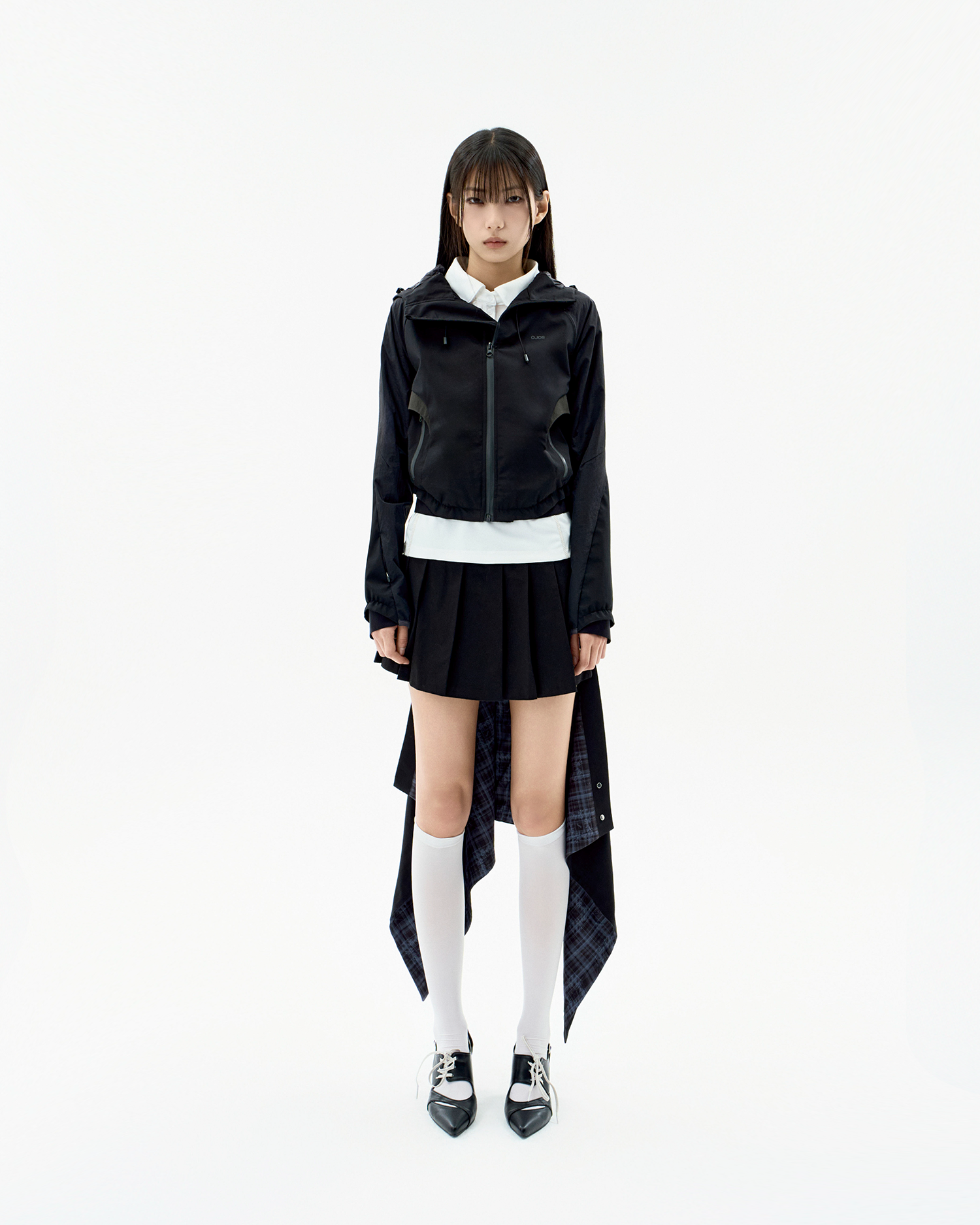 OJOS Paneled Crop Shell Jacket