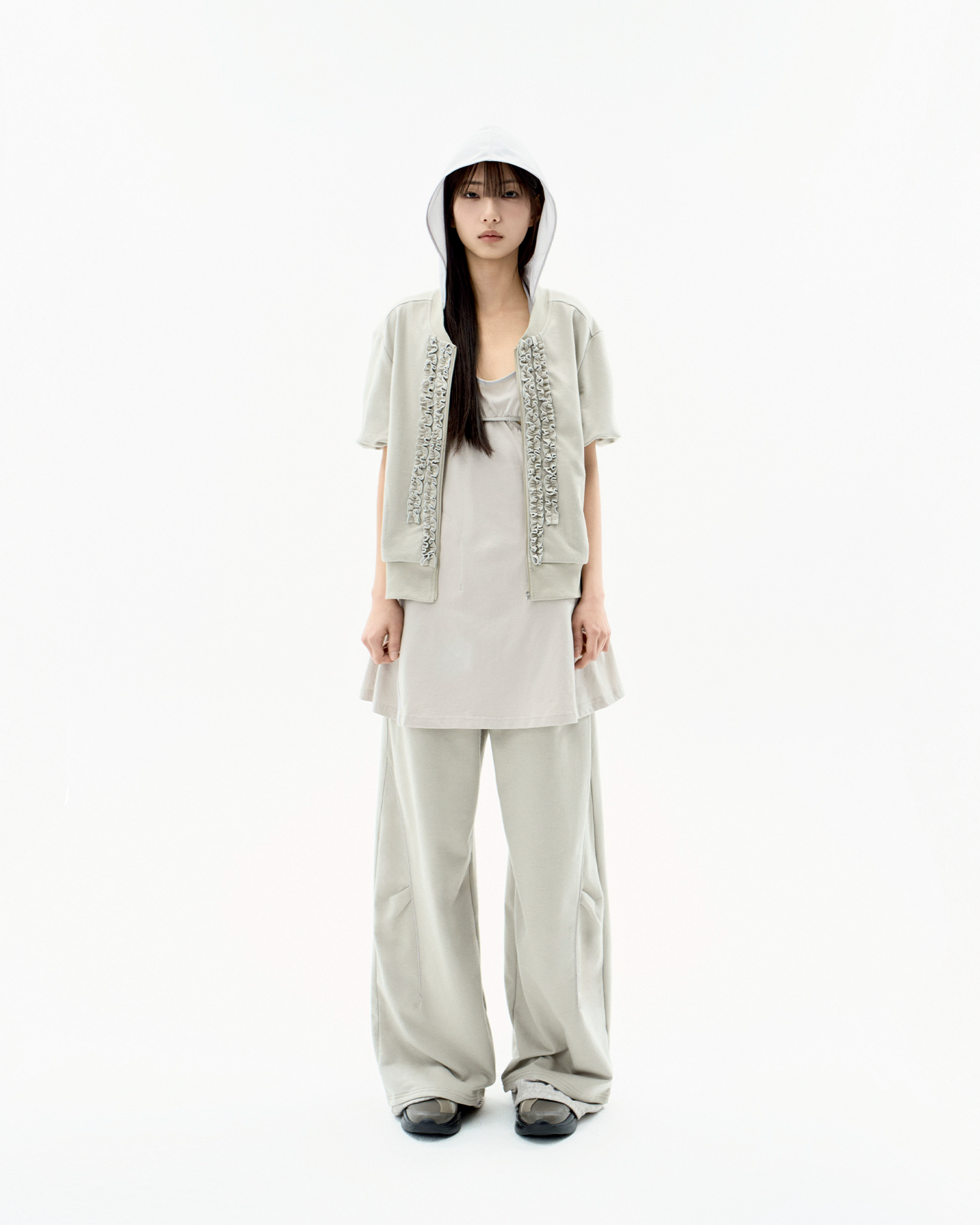 OJOS Double-Waisted Jersey Pants