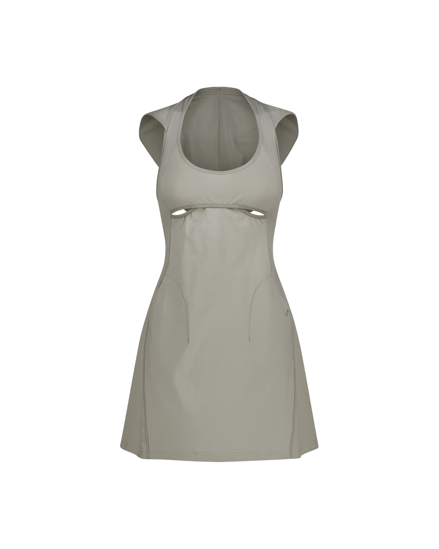 [OJOS] Halter Hoodie Apron Dress /追跡付 OJOS | Halter Hoodie Apron Dress - Grey
